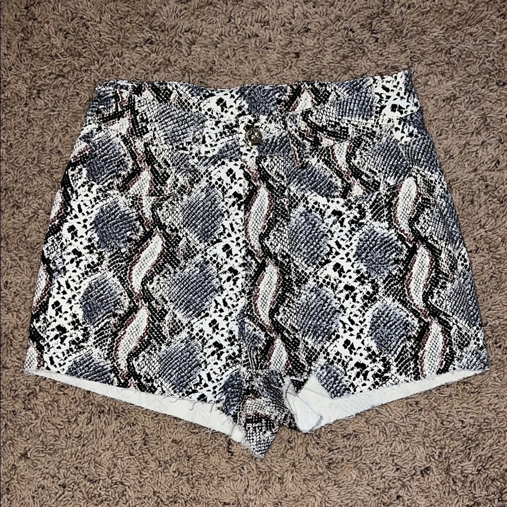 SHEIN High Waist Snake Print Shorts